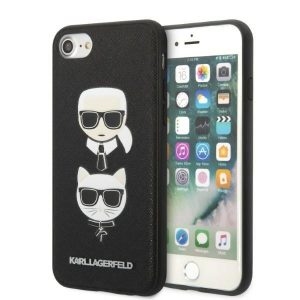 Karl Lagerfeld iPhone 7/8 / SE 2020 / SE 2022 black/black hardcase Saffiano Karl&Choupette Head