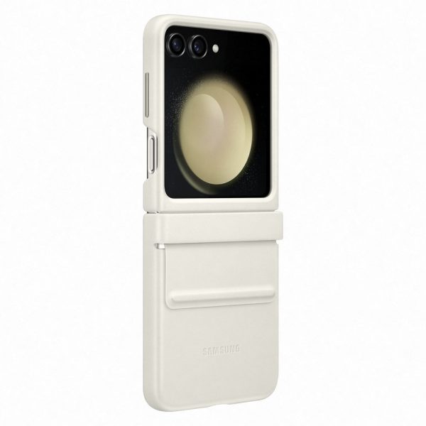 Eco-leather case for Samsung Galaxy Z Flip 5 - cream