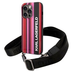 Karl Lagerfeld iPhone 14 Pro Max 6.7 "hardcase pink / pink Color Stripes Strap