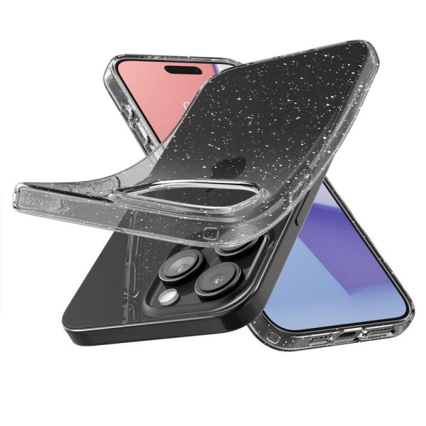 Spigen Liquid Crystal iPhone 15 Pro Case - Clear Glitter