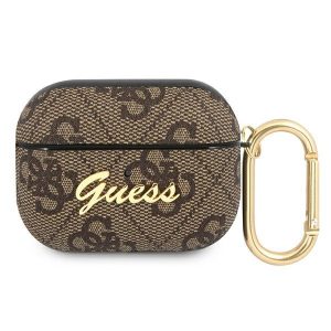 Guess AirPods Pro cover brown / brown 4G Script Metal Collection