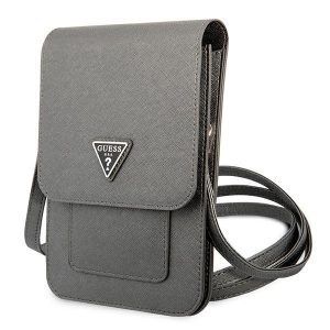 Guess Handbag gray / gray Saffiano Triangle