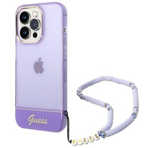 Guess iPhone 14 Pro 6.1" purple/purple hardcase Translucent Pearl Strap