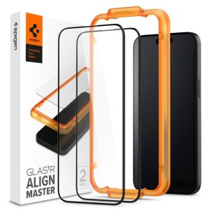 TEMPERED Spigen ALM GLASS FC 2-PACK IPHONE 15 BLACK