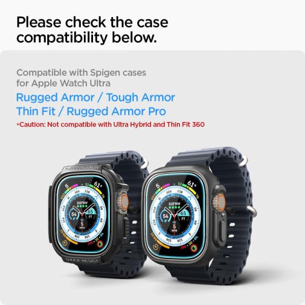 Spigen Glas.tR EZ Fit tempered glass for Apple Watch Ultra (49 mm) - 2 pcs.