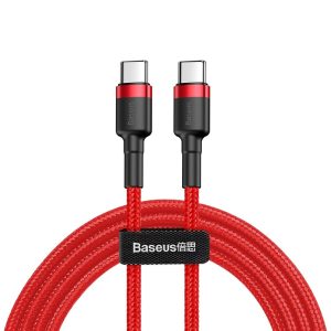 Baseus Cafule Cable Durable Nylon Cord USB-C PD / USB-C PD PD2.0 60W 20V 3A QC3.0 2M Red