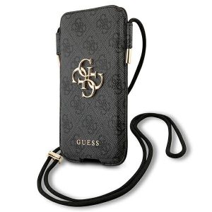 Guess Torebka na telefon 6,7″ szary/grey 4G Metal Logo