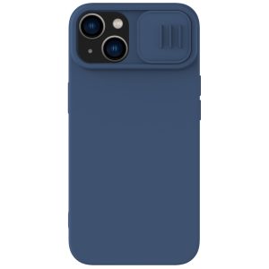 Nillkin CamShield Silky Silicone Case for iPhone 15 Plus with Camera Protector – Dark Blue