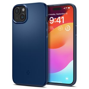 Spigen Thin Fit case for iPhone 15 Plus – blue