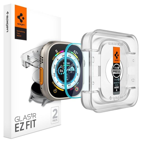 TEMPERED GLASS Spigen GLAS.TR "EZ FIT" 2-PACK Apple Watch ULTRA  CLEAR