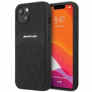 AMG AMHCP13MOSDBK iPhone 13 6.1″ black/black hardcase Leather Curved Lines