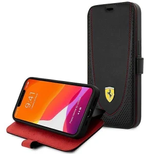 Ferrari iPhone 13 Pro 6.1″ black/black book Leather Curved Line