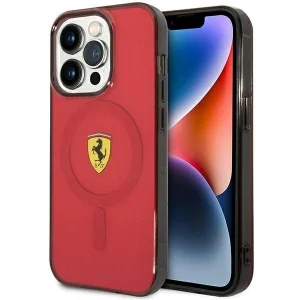 Ferrari iPhone 14 Pro 6.1″ red/red hardcase Translucent Magsafe