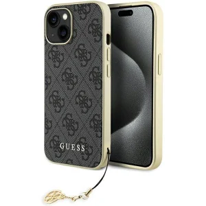 Guess 4G Charms Collection case for iPhone 15 – gray