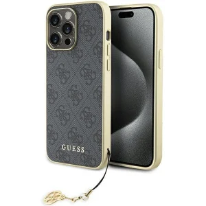 Guess 4G Charms Collection case for iPhone 15 Pro Max – gray