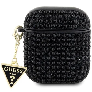 Guess AirPods 1/2 cover black/black Rhinestone Triangle Charm