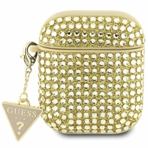 Guess AirPods 1/2 cover gold/gold Rhinestone Triangle Charm