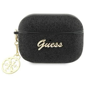 Guess AirPods Pro 2 cover black/black Glitter Flake 4G Charm