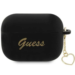 Guess AirPods Pro 2 cover black/black Silicone Charm Heart Collection