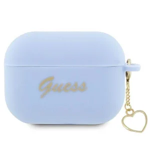 Guess AirPods Pro 2 cover blue/blue Silicone Charm Heart Collection