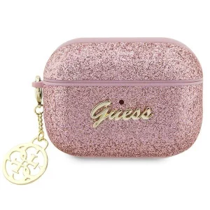 Guess AirPods Pro 2 cover pink/pink Glitter Flake 4G Charm