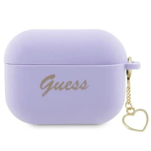 Guess AirPods Pro 2 cover purple/purple Silicone Charm Heart Collection