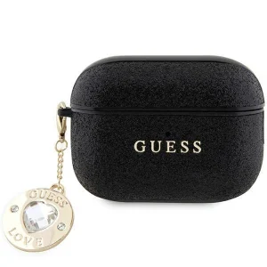 Guess case for AirPods Pro 2 cover – black Fixed Glitter Heart Diamond Charm