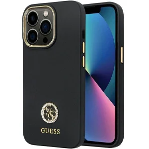 Guess case for iPhone 13 Pro / 13 – black Silicone Logo Strass 4G