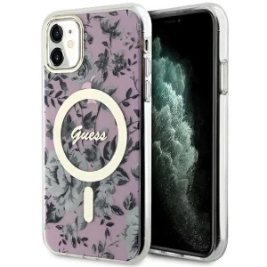 Guess iPhone 11 / Xr 6.1″ pink/pink hardcase Flower MagSafe