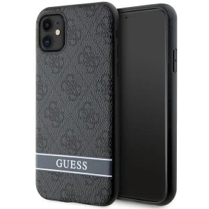 Guess iPhone 11 / Xr grey/grey hardcase 4G Stripe