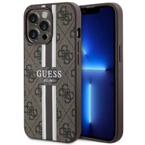 Guess iPhone 13 Pro Max 6.7" brown/brown hardcase 4G Printed Stripes MagSafe