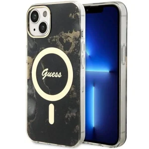 Guess iPhone 14 6.1" black/black hardcase Golden Marble MagSafe