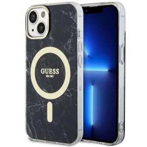 Guess iPhone 14 6.1" black/black hardcase Marble MagSafe