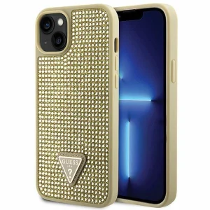 Guess iPhone 14 6.1″ gold/gold hardcase Rhinestone Triangle