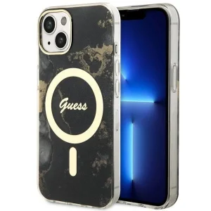 Guess iPhone 14 Plus 6.7″ black/black hardcase Golden Marble MagSafe