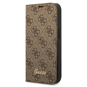 Guess iPhone 14 Plus 6.7 "brown / brown book 4G Vintage Gold Logo