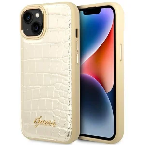 Guess iPhone 14 Plus 6.7 "gold / gold hardcase Croco Collection