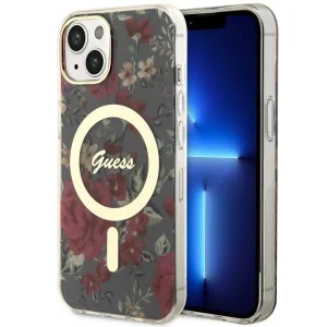 Guess iPhone 14 Plus 6.7″ green/khaki hardcase Flower MagSafe