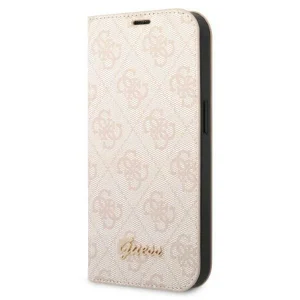 Guess iPhone 14 Plus 6.7 "pink / pink book 4G Vintage Gold Logo