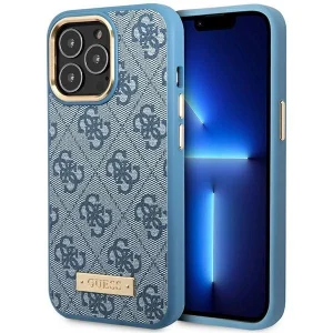 Guess iPhone 14 Pro 6.1″ blue/blue hard case 4G Logo Plate MagSafe