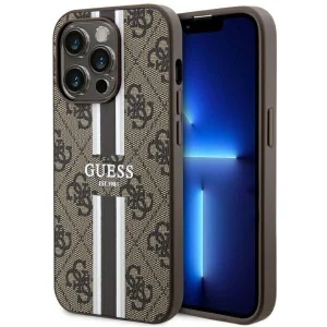 Guess iPhone 14 Pro 6.1″ brown/brown hardcase 4G Printed Stripes MagSafe