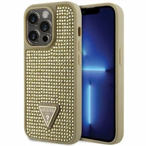 Guess iPhone 14 Pro 6.1″ gold/gold hardcase Rhinestone Triangle