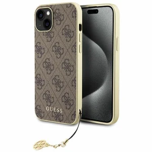 Guess iPhone 15 6.1" brown/brown hardcase 4G Charms Collection