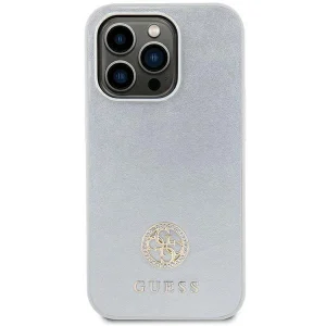 Guess iPhone 15 6.1" silver/silver hardcase Strass Metal Logo