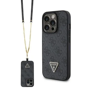 Guess iPhone 15 Pro 6.1" black/black hardcase Crossbody 4G Metal Logo