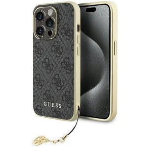 Guess iPhone 15 Pro 6.1" gray/gray hardcase 4G Charms Collection