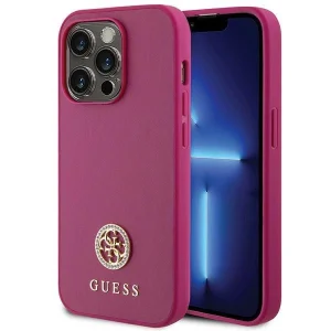 Guess iPhone 15 Pro 6.1" pink/pink hardcase Strass Metal Logo