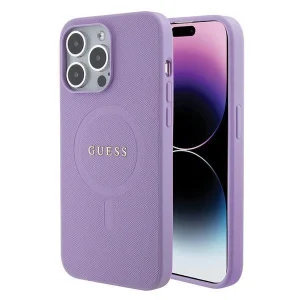 Guess iPhone 15 Pro Max 6.7" purple/purple hardcase Saffiano MagSafe