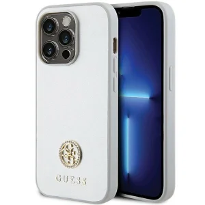 Guess iPhone 15 Pro Max 6.7" silver/silver hardcase Strass Metal Logo