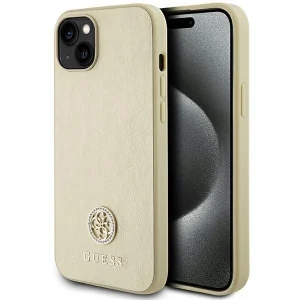 Guess Leather 4G Metal Logo Strass case for iPhone 15 – gold